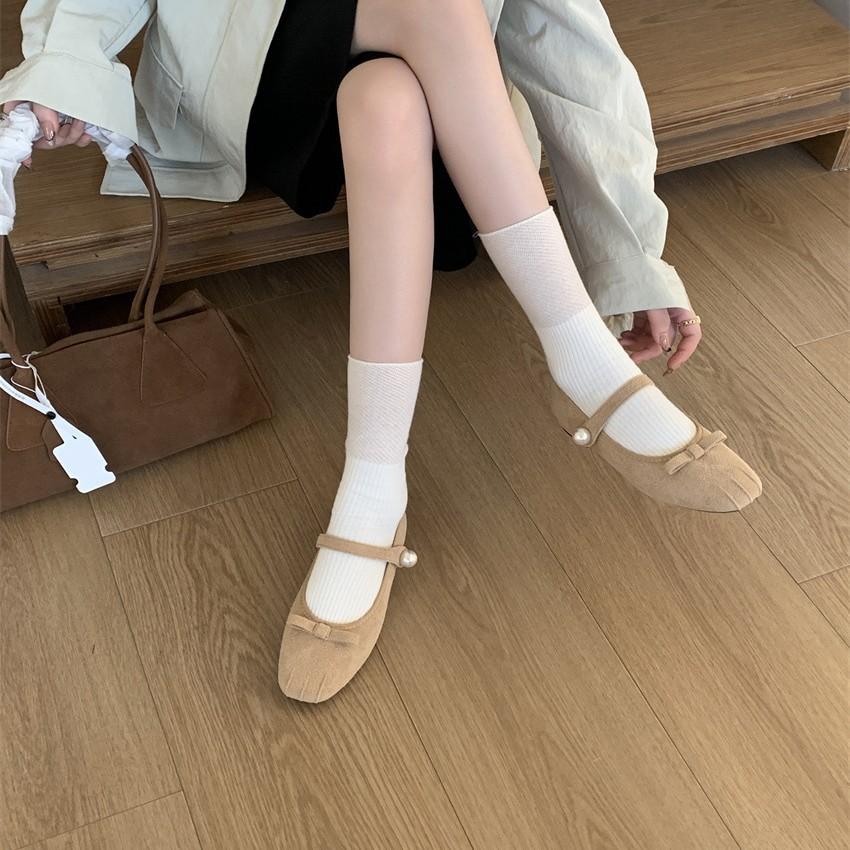 2025 new spring, autumn and winter temperament French thick heel high heel one-word buckle Mary Jane single shoes women's shoes