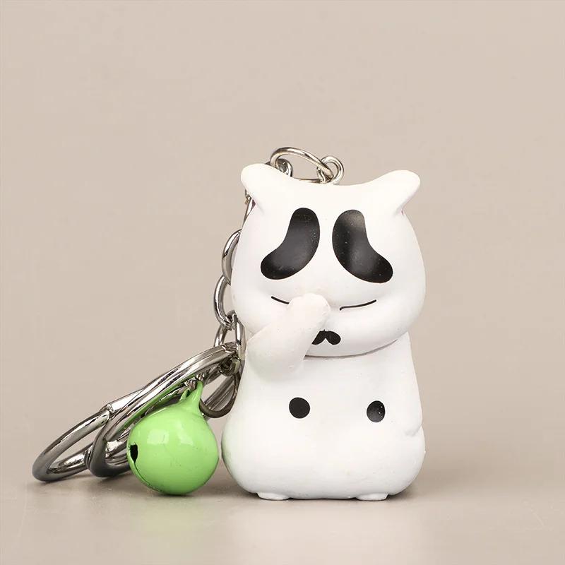 Face-covering Cat Keychain Cartoon Cute Little Cat Doll Pendant Creative Personalized Bag Pendant Small Accessories Decoration белый