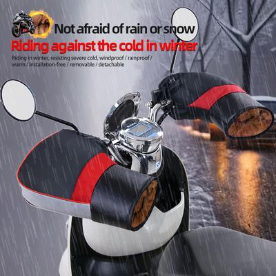 Motorcycle Riding Handle Winter Gloves Warm Handle Waterproof Windproof Scooter Handle Insulation Sleeve Motorcycle Accessor