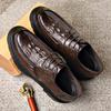 Designer Brand Classic Brown Office Business Shoes Thick Sole Men's Brogue Shoes Versatile Lace Up Men's Leather Casual Shoes