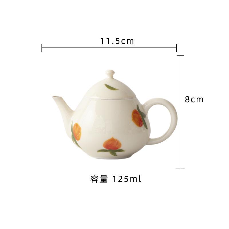 

125ml Hand-painted Osmanthus Rabbit Teapot Aesthetic Tea Infuser Pot Tea Maker Kettle With Ball Hole Tea Ceremony Collection