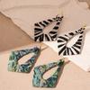 Exaggerated Contrasting Color Fabric Wrapped with Irregular Geometric Earrings, Elegant High-end Earrings for Women