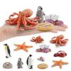 Realistic Ocean Animal Growth Cycle Model Set Featuring Octopus Penguin And Starfish