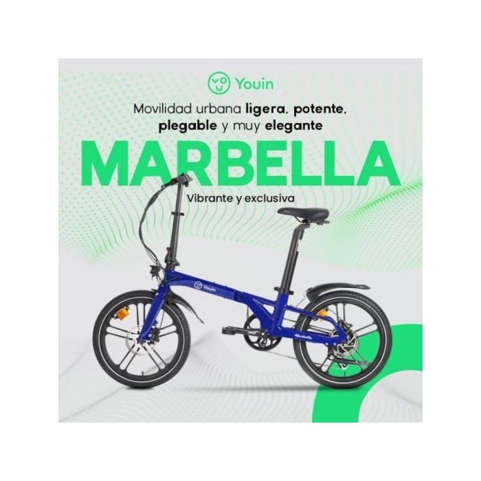 Bicicleta Eléctrica YOUIN Marbella BK1350 Plegable Motor 250W Frenos Hidráulicos Batería Extraíble
