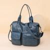 Fashionable Women's Handbag with Large Capacity Solid Color Soft PU Leather Material Retro Shoulder Bag  Crossbody Bag