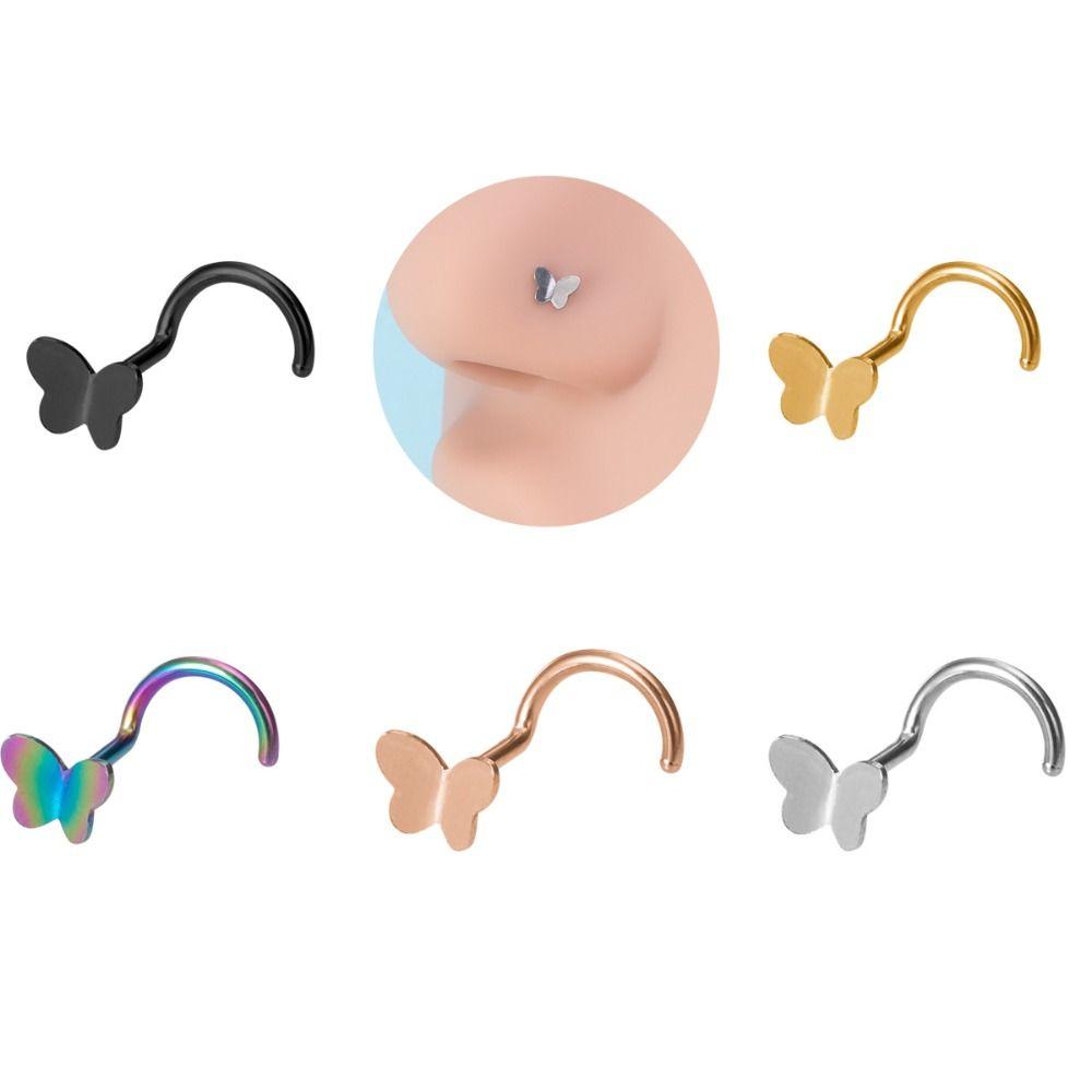 

Helix Butterfly Multicolor Nose Rings Punk Originality Wedding