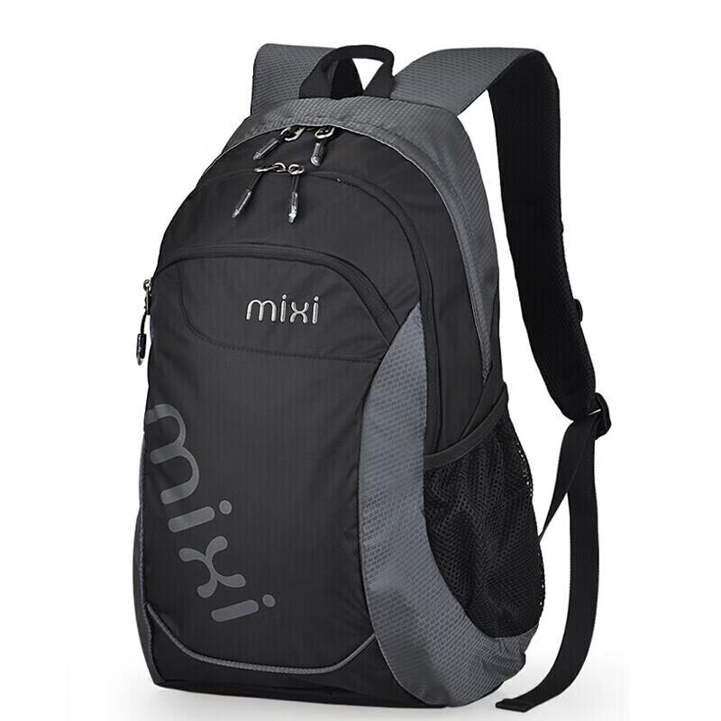 Mixi Lightweight Casual Sports Backpack for Women, Large Capacity Travel Backpack for Men, 14-Inch Laptop Bag for Men, Black And Gray, 1805