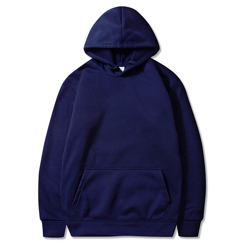 Men's and Women's Plus Size Autumn/Winter Solid Color Casual Hoodie Set