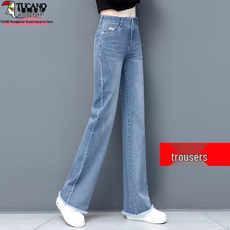 

Woodpecker Women s High-Waisted Raw Edge Straight Leg Pants, Spring 2025 Collection 27/M for 95-105 jin