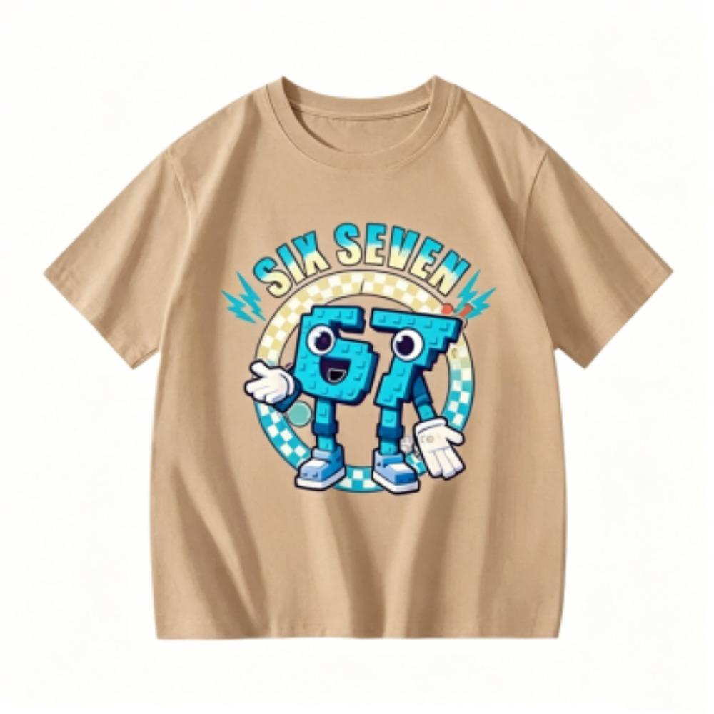 Kids Clothing Six Seven 67 Print T-shirt Summer Girls and Boys Casual Tees Tops Fashion Kids O-Neck Short Sleeve T-shirt