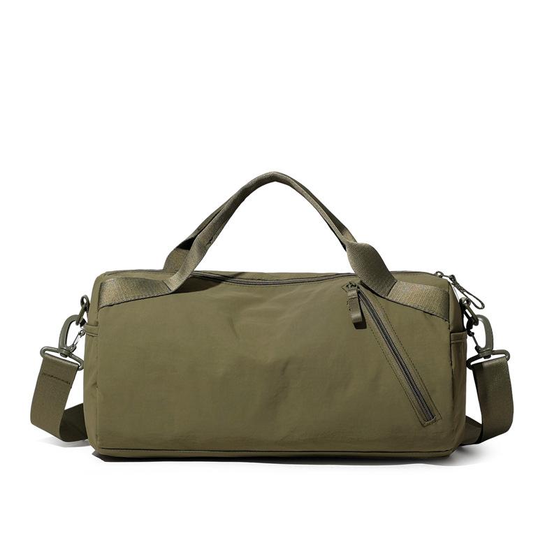 Solid Color Cylinder Travel Bag Portable Sports Fitness Bag Crossbody Bag