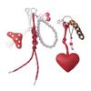 Braided PU Leather Cord Keychain With Mushroom/Heart Charm Elegant Metal Accessory For Bags Backpacks Gifts