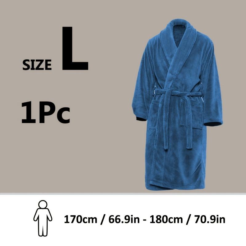 1PC Unisex Thickened Coral Fleece Bathrobes, Men's and Women's Adult Bathroom Towels Apron Bedroom Shawl Collar Bathrobes