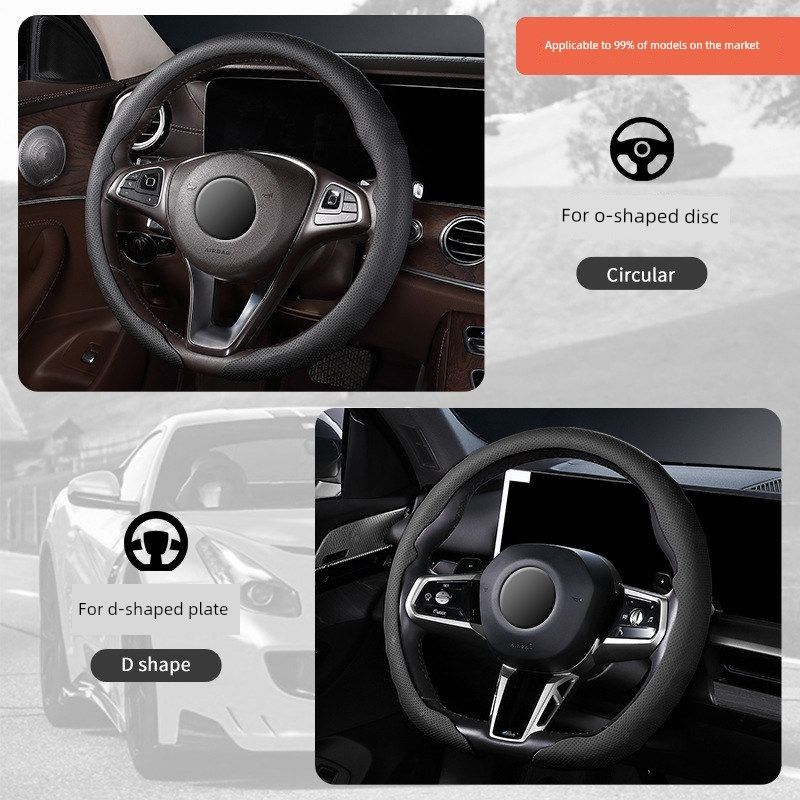 Car Steering Wheel Cover, High-End Nappa Leather, New Model, Anti-Slip, Breathable, Ultra-Thin, Universal for All Seasons