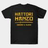 T-shirt da uomo nera stampata Hattori Hanzo Kill Bill Stampa su carta transfer No-Cut T-shirt in cotone