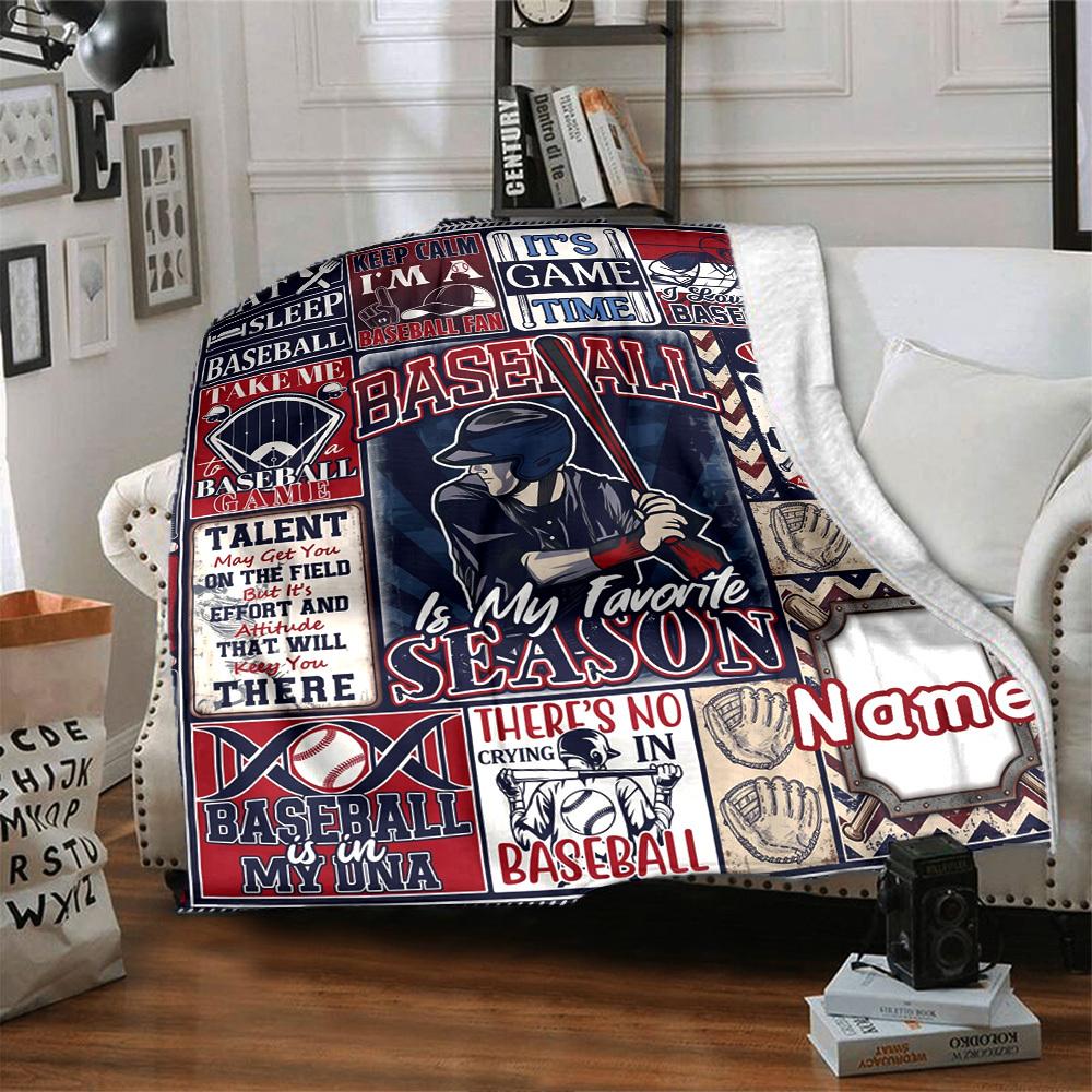 Baseball Theme Customize Your Name Home Blanket S Comfortable Soft Lightweight Allseason Multipurpose Blanket For Picnics Sofas Offices Beds Living