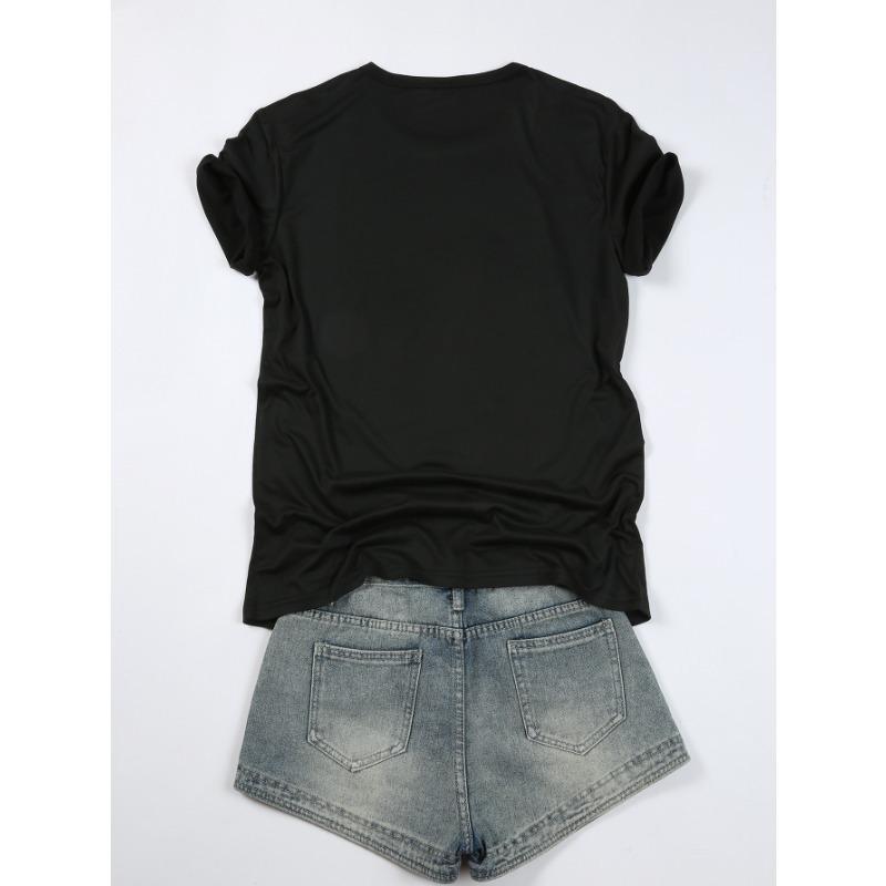 European Size European Size Design-sensual Leopard Print  Women's T-shirt, Spring and Summer New Casual Simple Round Neck Short-Sleeve T-shirtT-shirt,