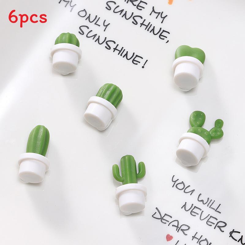 

Creative Cactus Refrigerator Magnets With Magnetic Fixing Clips For Kitchen Decor Set Of Six білий