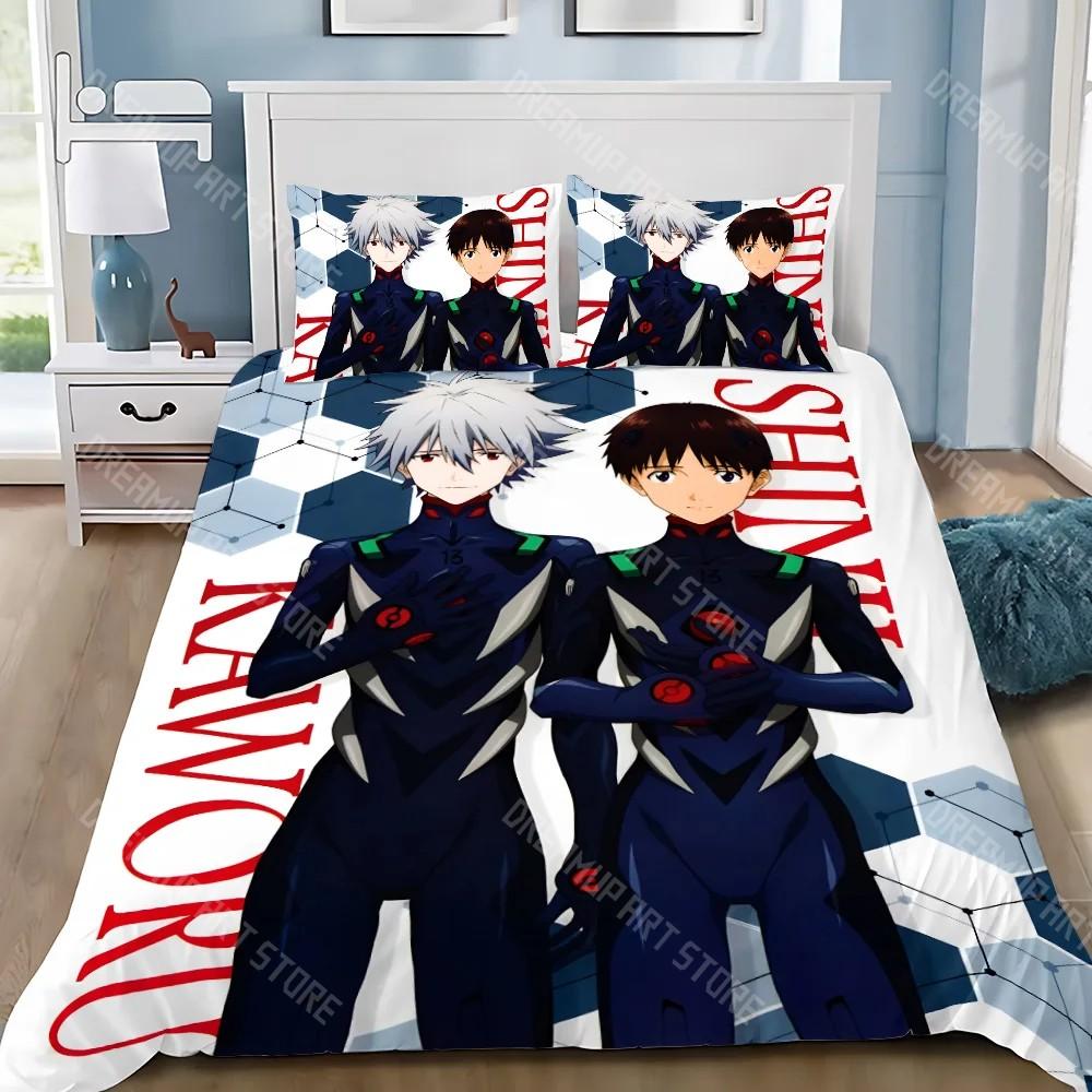 3D Print Anime E-evangelion V-eva A-genesis Duvet Cover Pillowcase Bedding Set Adult Boy Girl Bedroom Decoration Children Single