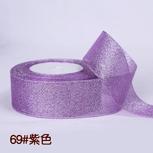 25Yards 40mm Glitter Ribbon Crafts Bow Handmade Gift Wrap Flower Hair Accessories Gift Baking Packaging Color DIY Decorative