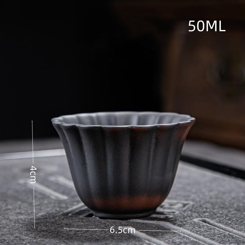 Retro Carving Teacups High-end Ceramic Tea Set Cups Purple Pottery Kung Fu Tea Cup Ceramics Teaware Cup for Tea Small