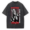 Anime Jujutsu Kaisen Bedrucktes T-Shirt für Herren und Damen Gewaschenes T-Shirt Hohe Qualität Vintage Baumwoll-T-Shirt Harajuku YK Tops