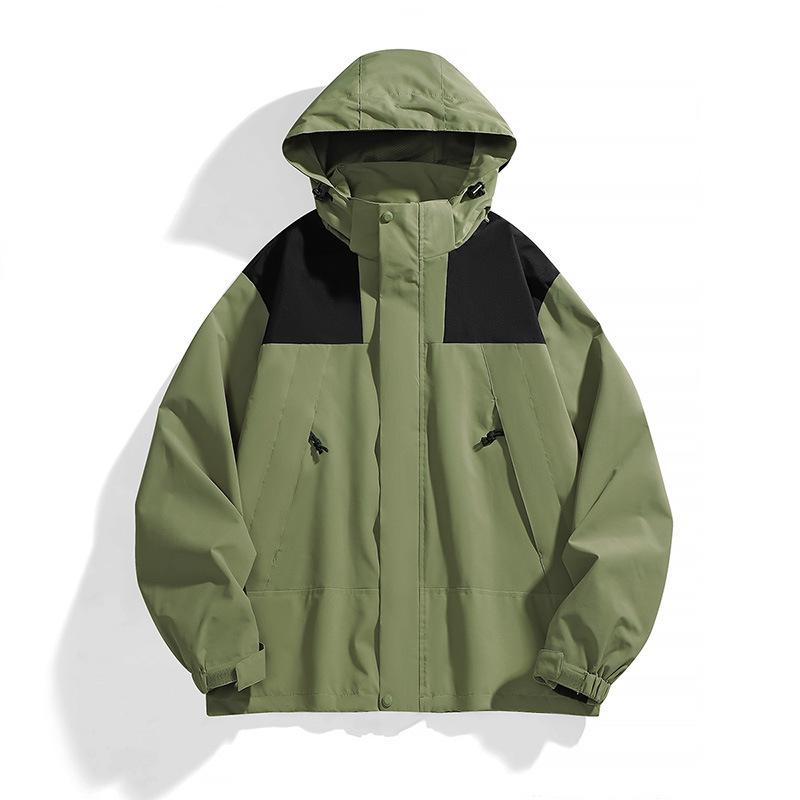 Jacket Outdoor Couple Color Matching Removable Cap Waterproof Windproof Jacket Youth Mountaineering Jacket