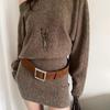 Korean Version of Women's Wide Belt, Anti-suede Imitation Suede Square Pin Buckle, Belt Seal with Coat Simple