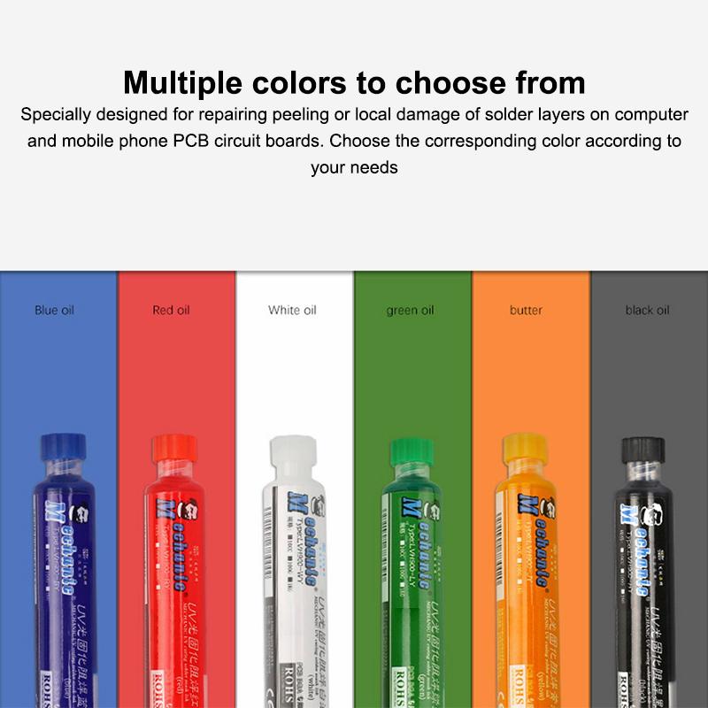 6 Colors Oil Uv Photosensitive Solder Mask Ink Bga Pcb Motherboard Paint Prevent Corrosive Arcing