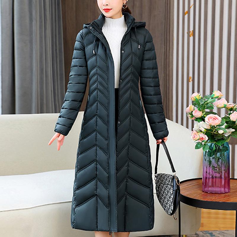 Elegant Woman Winter Long Coats Hooded Casual Thick Warm Parkas Women's Jackets
