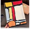 Korean Style Geometric Printed Silk Scarf For Women Summer Fashion