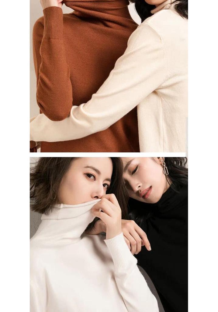 Autumn/Winter Women's Slim Fit High Neck Turtleneck Sweater Knitwear