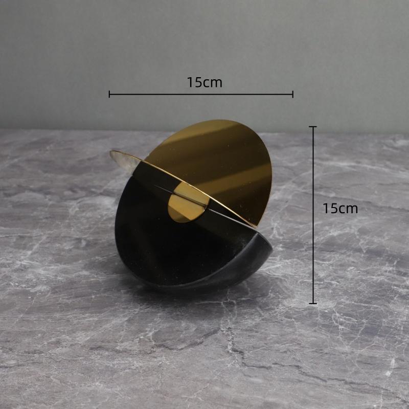 Geometric Crystal Marble Metal Decoration Metal Handicraft Hemicycle Decorative Figurines Home Decoration Accessories