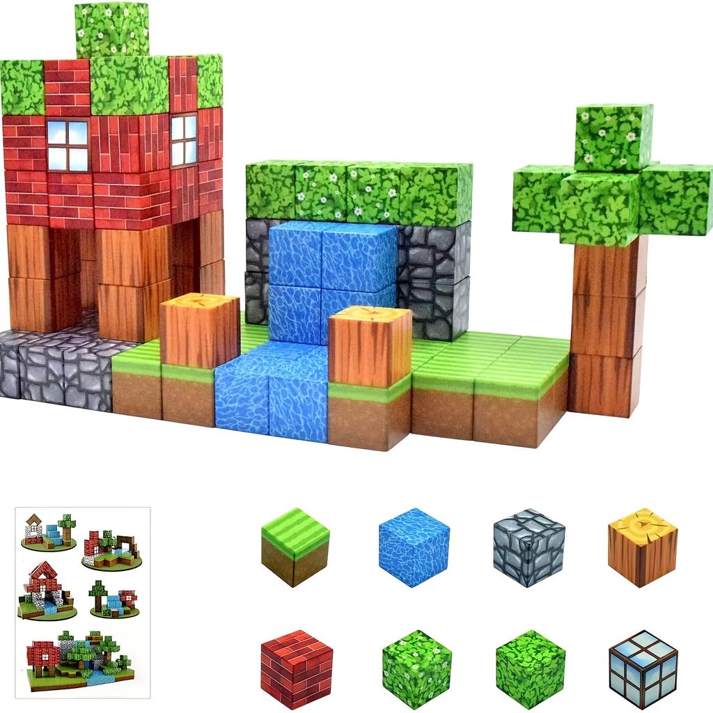 Magnetic 100pcs, Creative Building Toys, ABS Building Square, Suitable for Construction And Creation