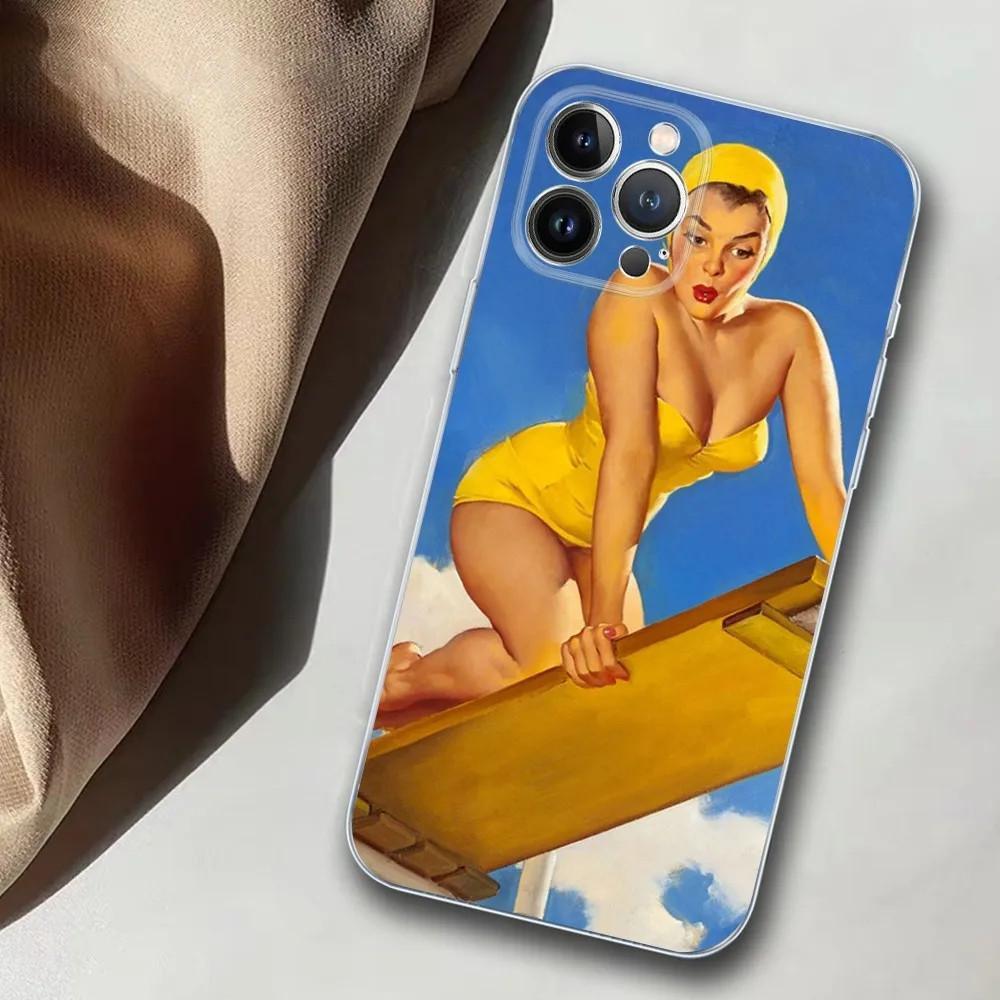Apple IPhone14 Mobile Phone Case Poster Girl Mobile Phone Case, Painted Anti-drop Huawei Anti-drop Mobile Phone Case