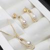Wedding Pearl Necklace and Earrings Set For Woman,Trendy Natural Freshwater Pearl Jewelry Set Mother Anniversary Gift White