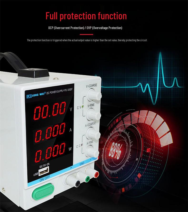 Longwei 64V 5A Adjustable DC Power Supply for Phone Repair & Electroplating