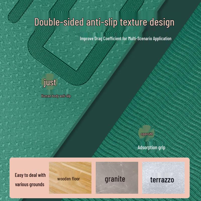 Thickened TPE Jump Rope & Yoga Mat Set with Buffer Pad