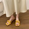 Fashion 2025 New Summer Women Beach Vacation Slippers Fashion Open Toe Low Heel Slide Ladies Casual Butterfly-knot Dress Shoes