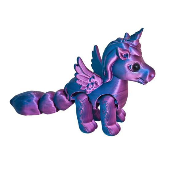 Ruchome stawy Figurka latającego konia Drukowana 3D Statuetka latającego kucyka Redukcja stresu Zabawka Fidget Edukacyjny Model zwierzęcia Ozdoba dekoracyjna na biurko