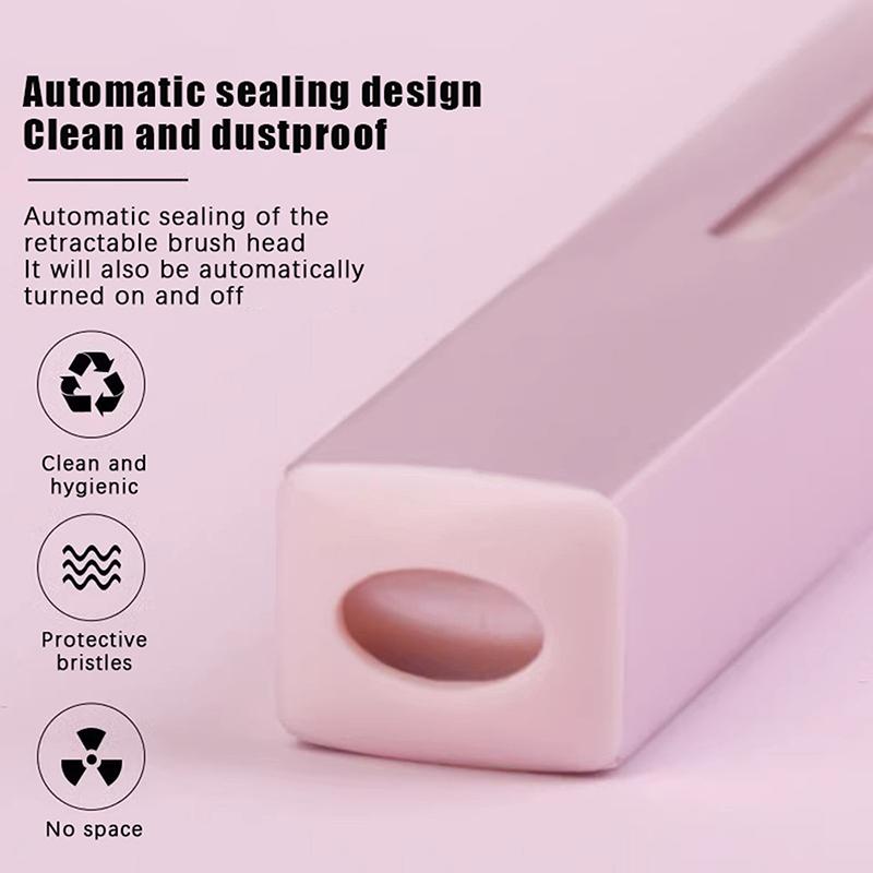 Portable Soft Retractable Lip Brush Double Head Makeup Brush With Cover Lipstick Brush Concealer Brushes Beauty Brush Tool