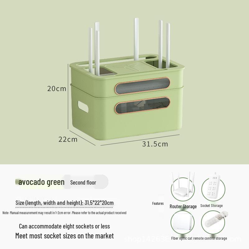 Wireless Router & TV Box Storage Organizer: Tidy Up Cables and Plugs On Your Desktop