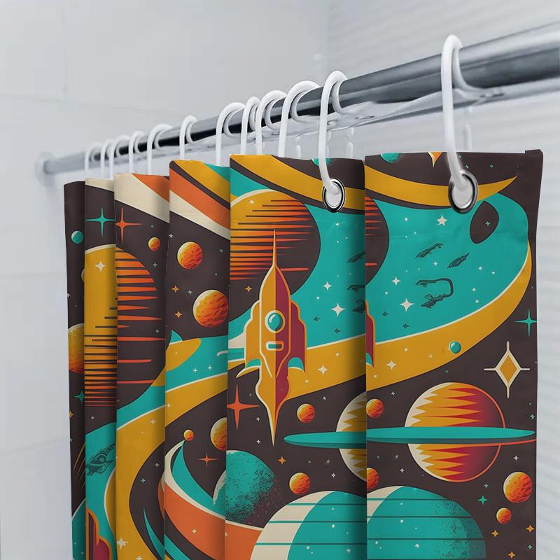 Stellar Space Shower Curtain Cosmic Nebula Design Perfect For Bathroom Decor 3D Printing Waterproof Fabric