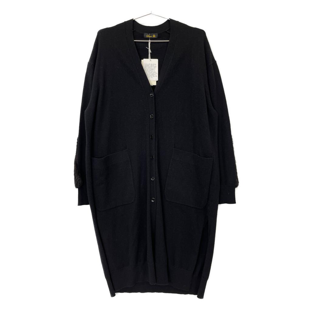 DRESSTERIOR 651510604890900 14Gcashmere100% Mink Patch Long Cardigan tops FREE blackUsed