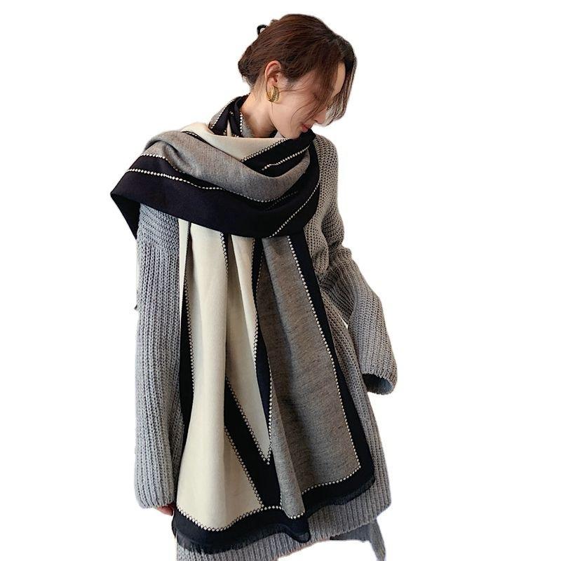 Imitation Cashmere Scarf for Women Long Style Wide Shawl Temperament Versatile and Fashionable Women's Scarf