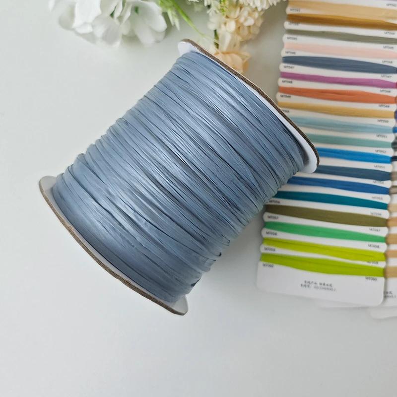 600M Raffia Strohgarn Häkelgarn für DIY Stricken Sommerstrohhut Handtaschen Kissen Handgeflochtenes Strohgarn