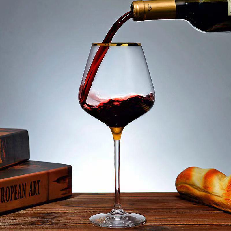 Evropská 660ml luxusní zlatá burgundská sklenice Vintage sklenice na víno Sklenice na víno Sklenice na šampaňské Pohár Sklenice Sada pohárů Poháry Crystal