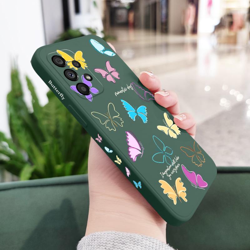 

Neon Butterfly Phone Case For Samsung Galaxy A73 A53 A33 A23 A13 A03 A72 A52 A52S A32 A22 A12 A71 A51 A31 A21S Silicone Cover Samsung A72