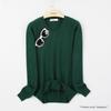 Women's V-neck Cashmere Sweater Warm Long Sleeved Sweater Solid Color