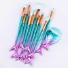 Mermaid Makeup Brush Set: 10-Piece Collection for Eyeshadow, Powder, Highlighter & Blush